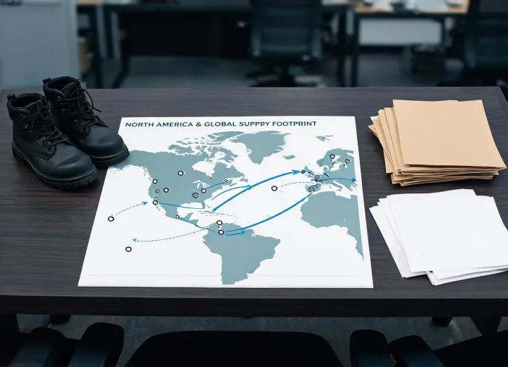 Safety footwear supply footprint map