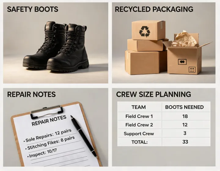 Lower waste safety footwear planning